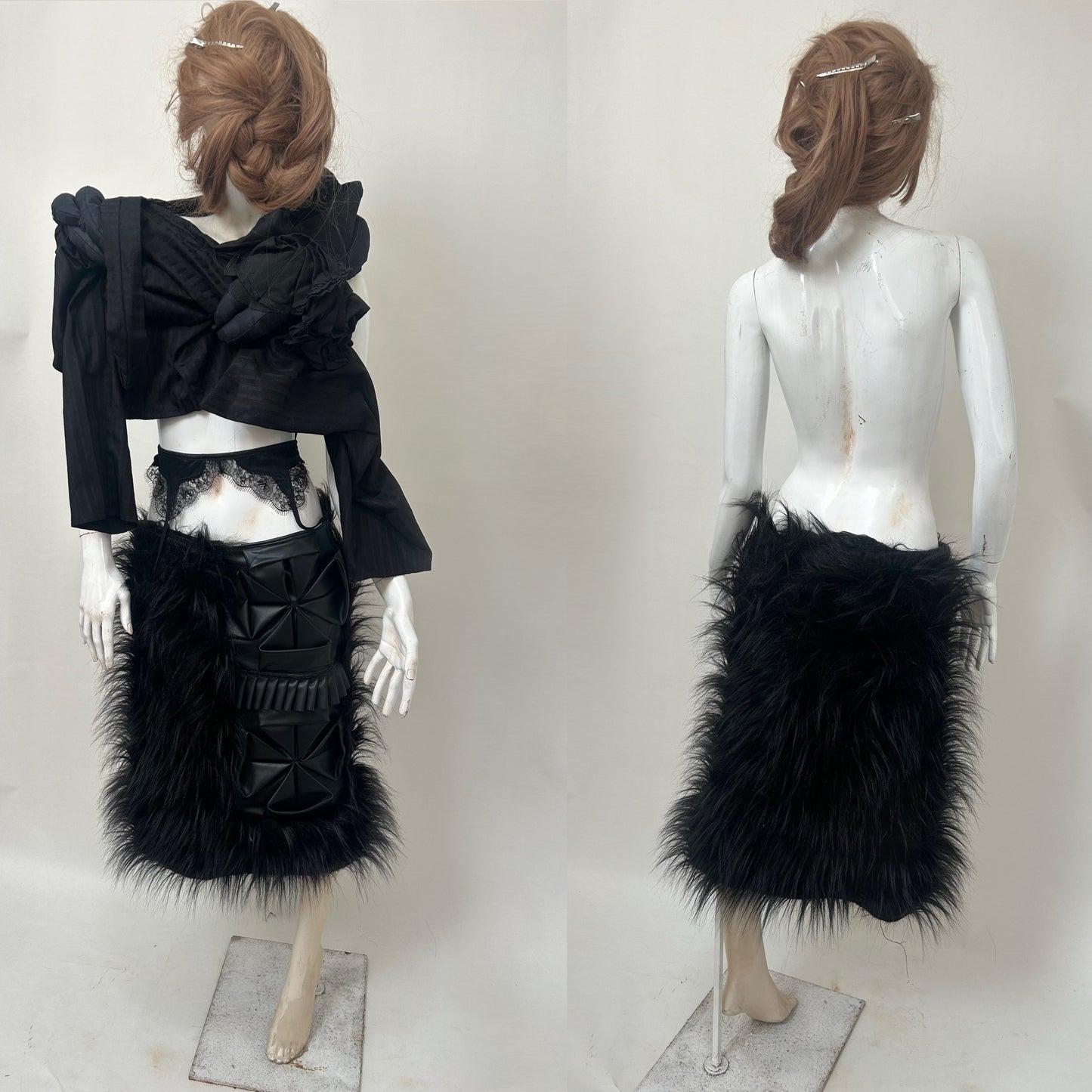 Furry origami skirt