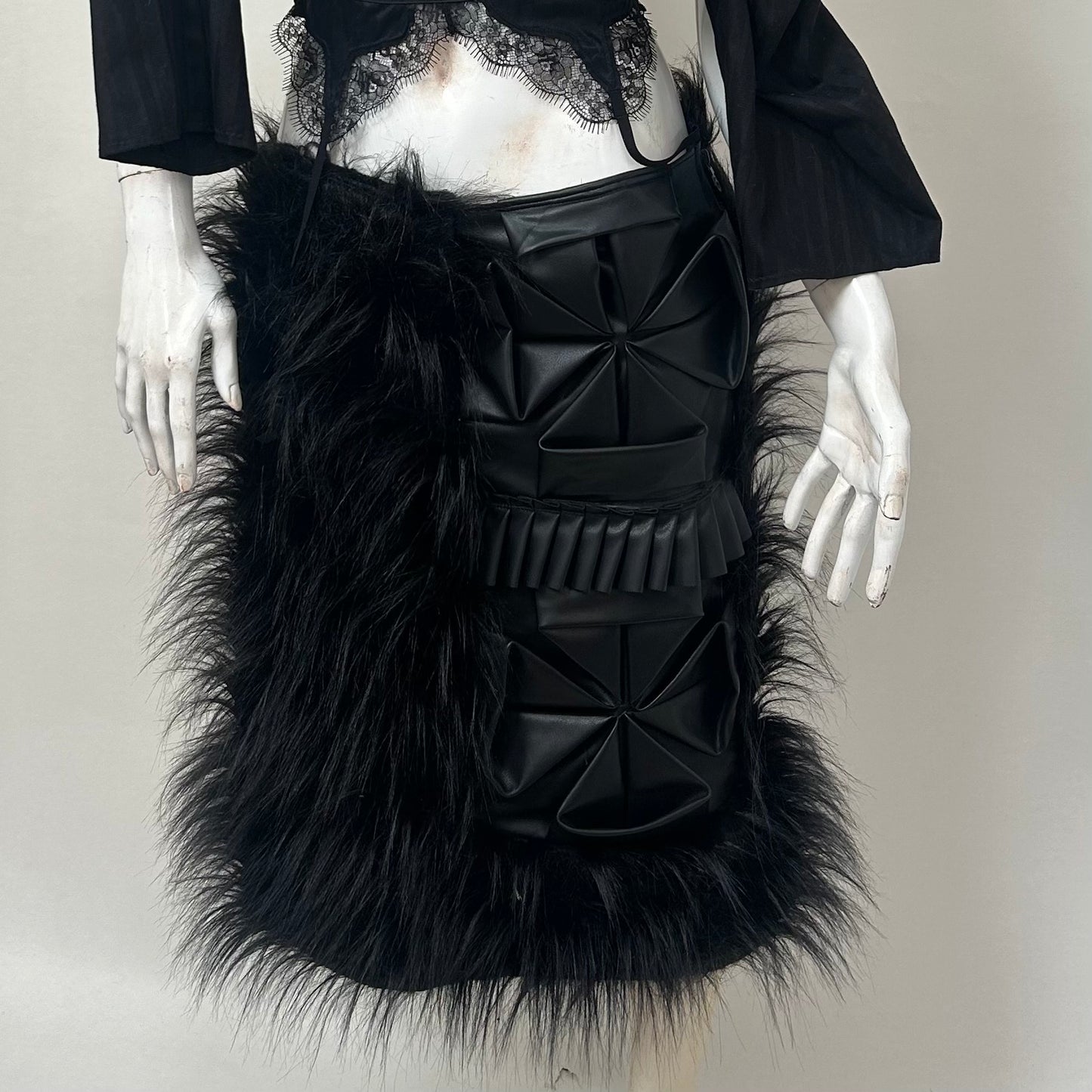 Furry origami skirt